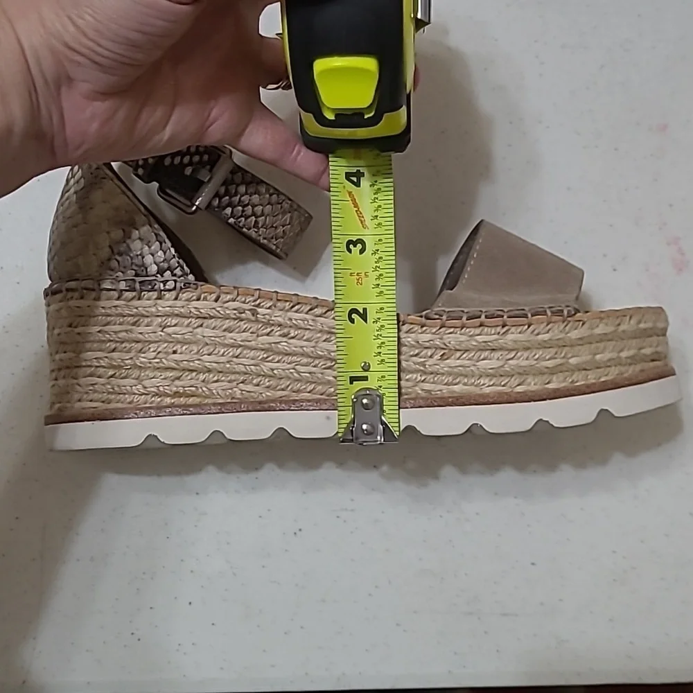 Dolce Vita snakeskin & suede platform espadrilles sandals size 8.5